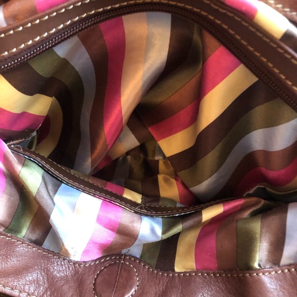 Tignanello Brown Patch Leather Shoulder Handbag - Picture 6 of 11